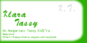 klara tassy business card